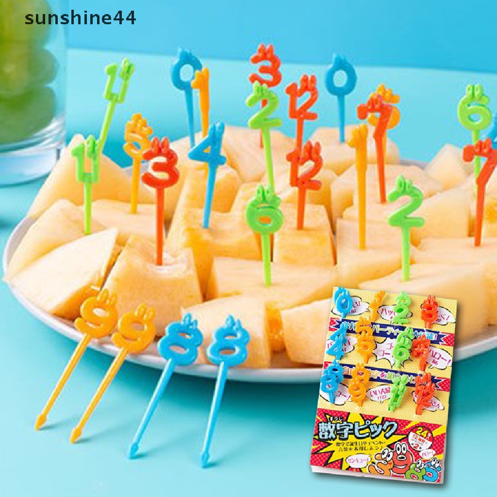 Sunshine set Garpu Buah Desain Kartun Binatang Lucu Bahan Plastik Untuk Anak