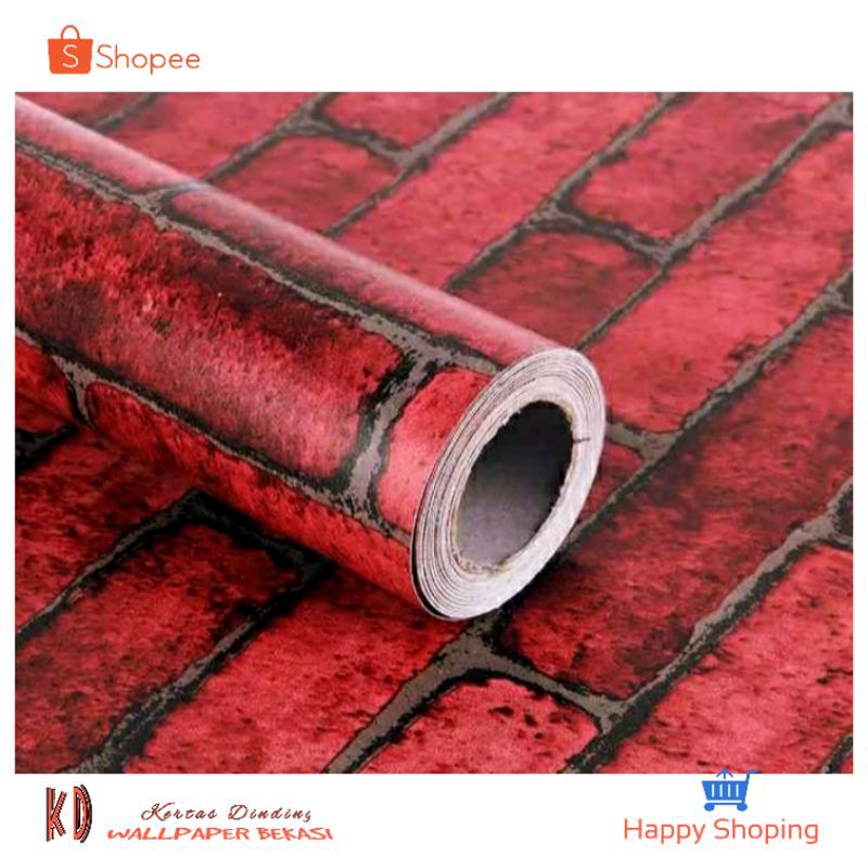 KD | Wallpaper Bata Merah | Wallpaper Dinding | Wallpaper Sticker