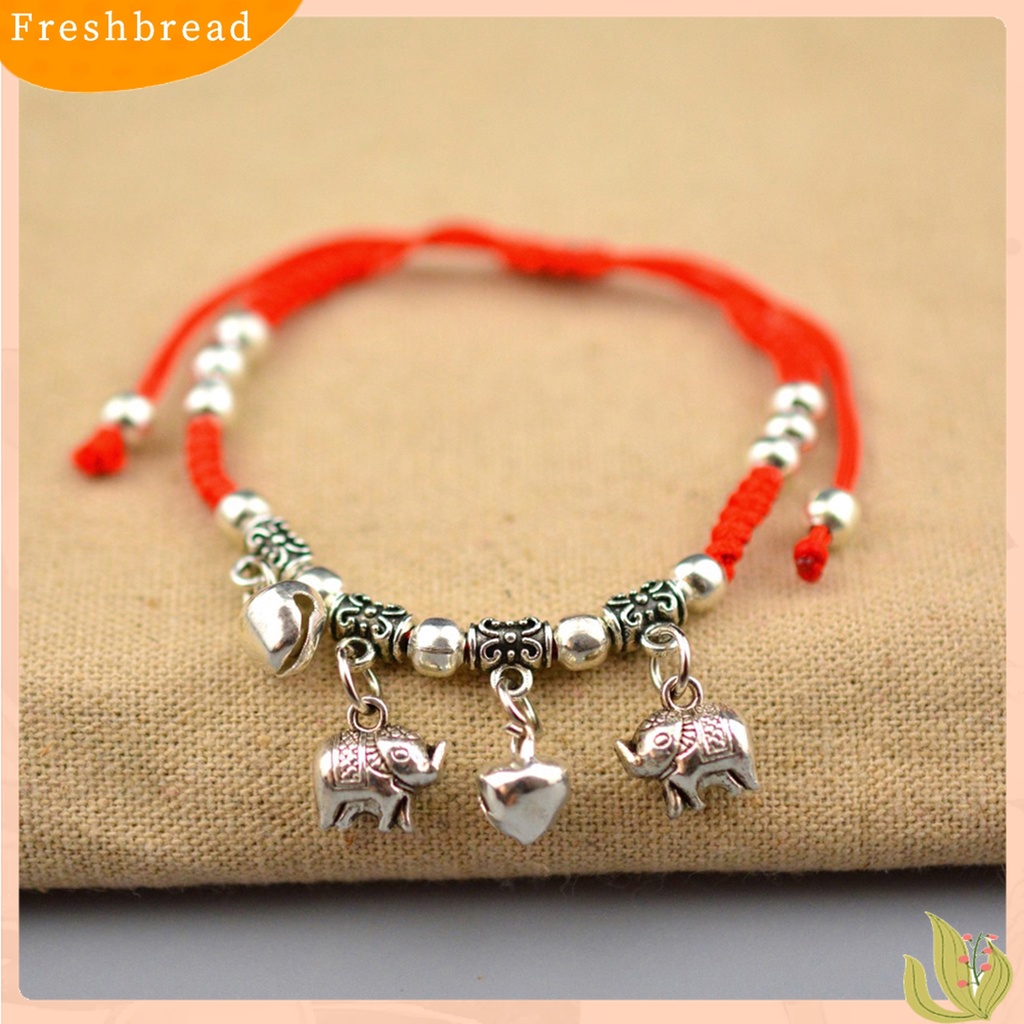 [TERLARIS]Bracelet Fashionable Corn/Horse/Elephant Pendant Bell Cotton Thread Chain Bracelet for New Year