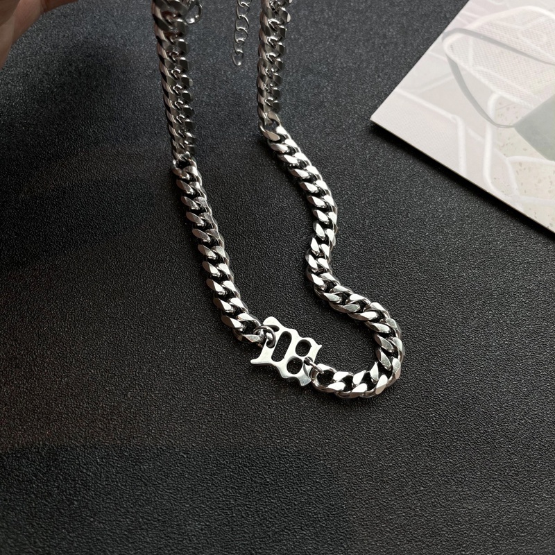 Titanium Steel Letter Necklace Accessories Punk Trendy Personality Short Clavicle Chain