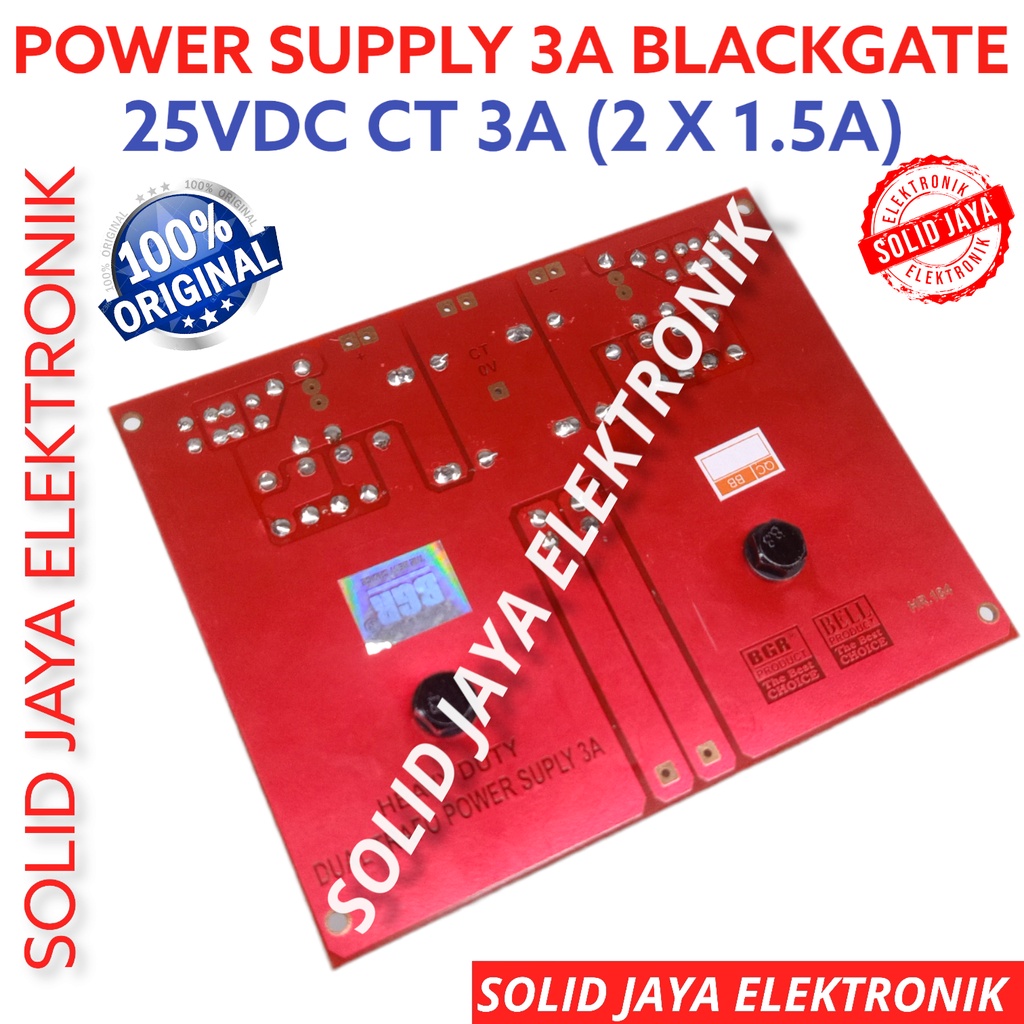 TRAFO POWER SUPPLY 3A 25V CT BLACKGATE MURNI TRAVO REGULATOR PSU 3 A AMPER 25VDC CT 25 VOLT MURNI TOROID DONUT 2X1.5A 3AMPER 2 X 1.5A MURNI SUPLY DC BELL BGR ORI ORIGINAL ASLI