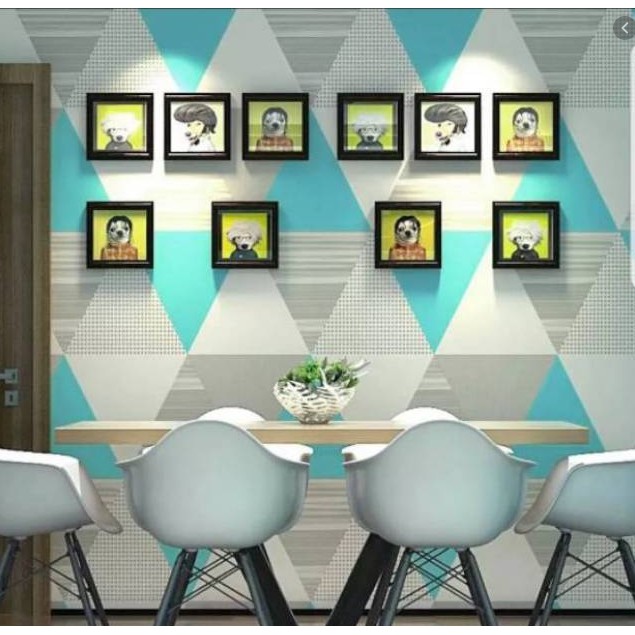 WALLPAPER DINDING 45CMX10METER SEGITIGA ABU BIRU Shopee WALLPAPER DINDING 45CMX10METER SEGITIGA ABU BIRU Shopee