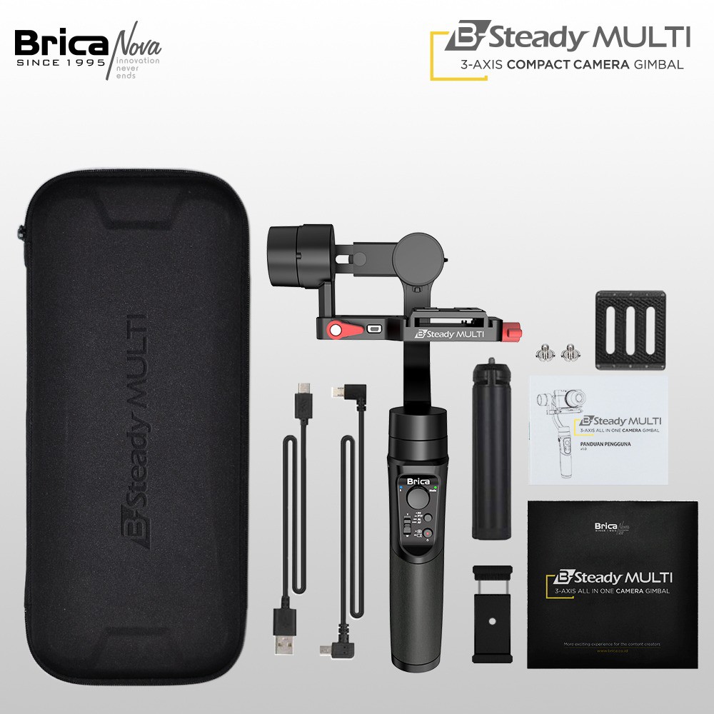 Brica BSteady B-Steady Multi - 3 Axis Compact Camera Gimbal - Black + Bonus Kaos-4