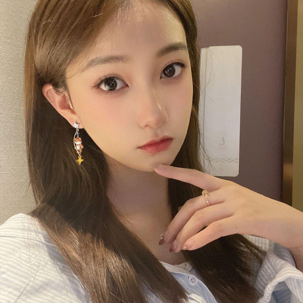 Mxbeauty Anting Asimetris Wanita Lucu Modis Star Could Rabbit Bow Perhiasan Aksesoris