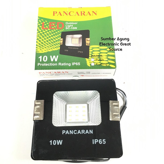 Lampu Luar Ruangan 10W Pancaran LED Kap Sorot IP65 Waterproof Cahaya Putih