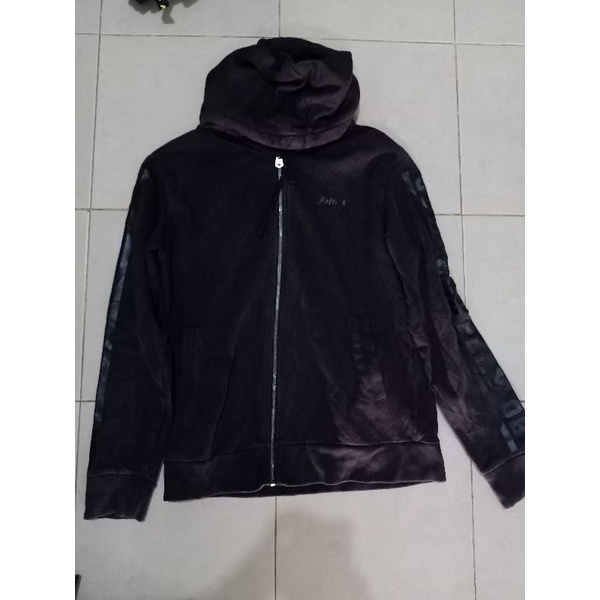 hoodie zipper feltics black in black