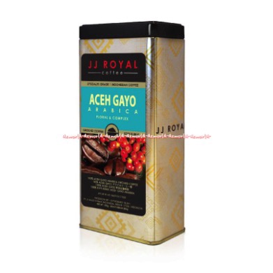 JJ Royal Aceh Gayo Arabica 200gr Ground Coffee Kopi Bubuk Murni Kemasan Kaleng Jjroyal Atjeh Sumatera