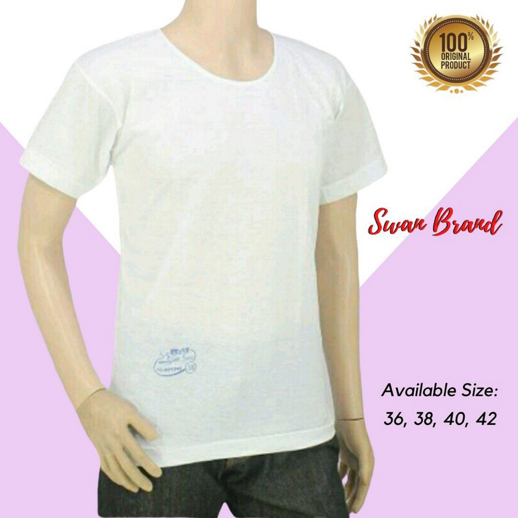 KAOS OBLONG PRIA PUTIH POLOS SWAN BRAND