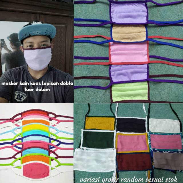 Masker kain masker kaos masker katun masker rayon tali tali panjang