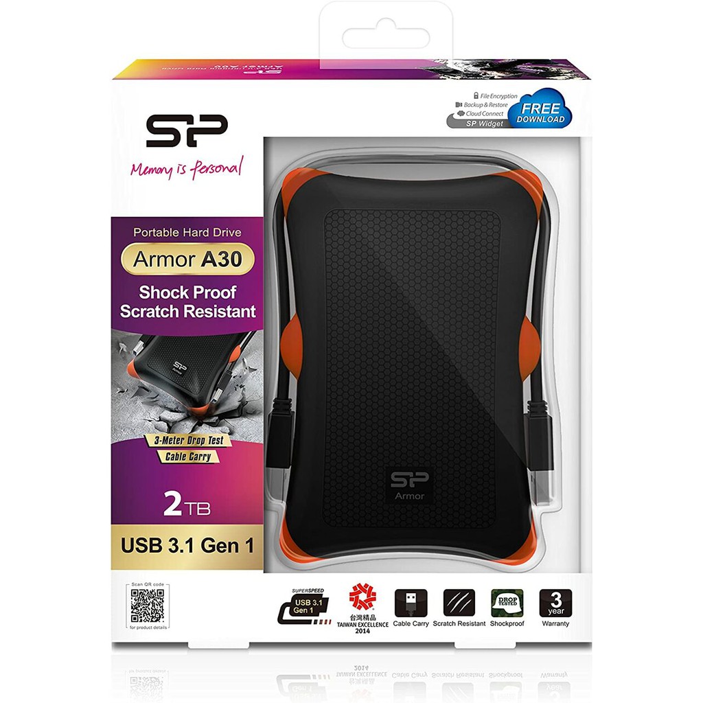 Silicon Power HDD Armor A30 Harddisk Eksternal 2TB - Shockproof