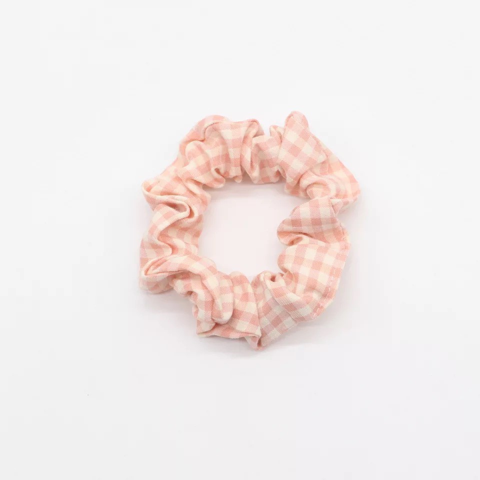 ✨DIDI.ID✨ Ikat Rambut Kotak Import IRA031 Iket Rambut Korean Scrunchie Kunciran Rambut Motif Petak-PINK