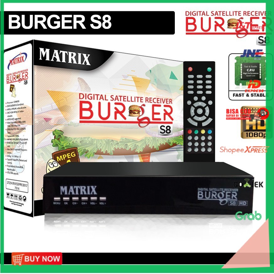 [[[BISA COD]]] Receiver Matrix Parabola Burger S8 MPEG4 HD