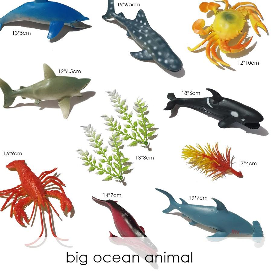 ☺ Edufuntoys - OCEAN WORLD isi 8 ukuran besar / miniatur hewan laut ukuran besar / mainan hewan/ mai