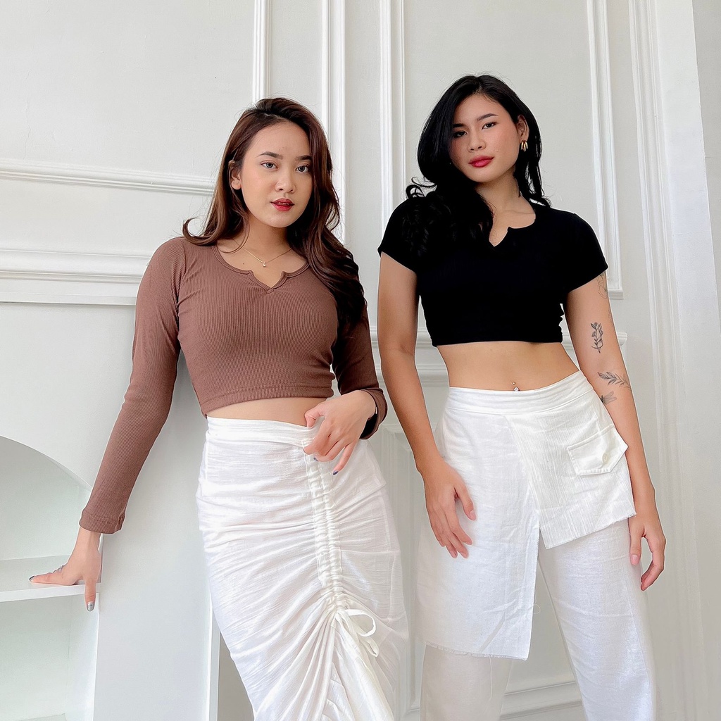 VENELA TOP / Lengan Panjang / Lengan Pendek / Top Rib