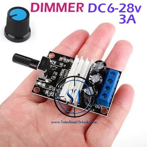 Dimmer DC 6-28v 3A LED Motor Speed Controller PWM Ultra Switch Module Tegangan Lampu Kipas fan