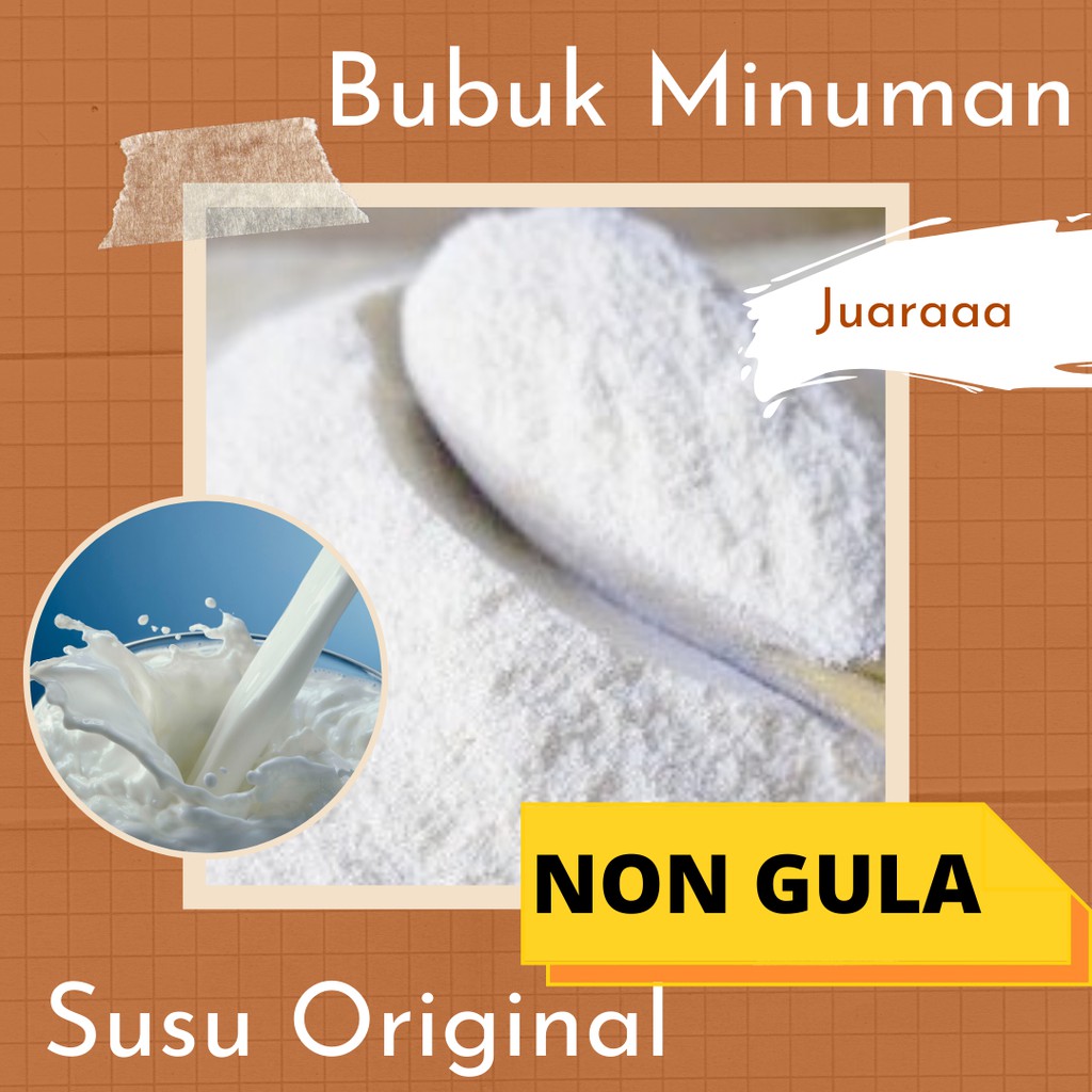 

Bubuk Minuman Premium Rasa Susu Original NON GULA 1 Kg Serbuk Minuman Susu Ori Enak Murah Halal Aman
