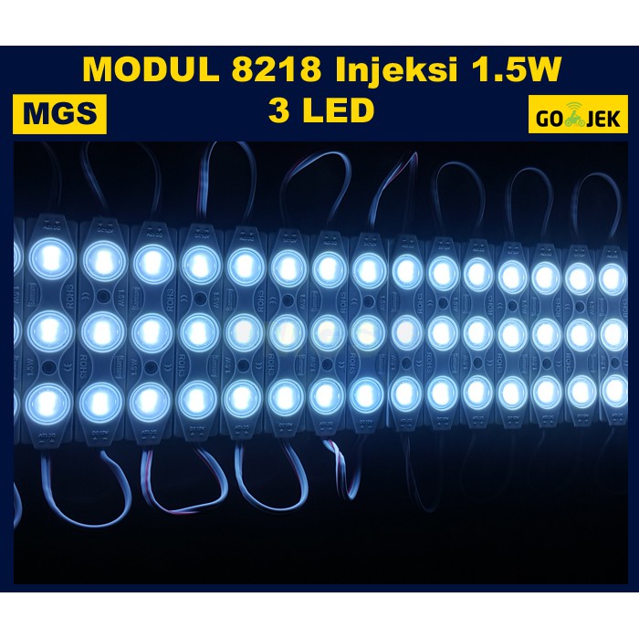 100Pcs Modul 5630 3 LED + Lensa Tipe 8218 12V Putih