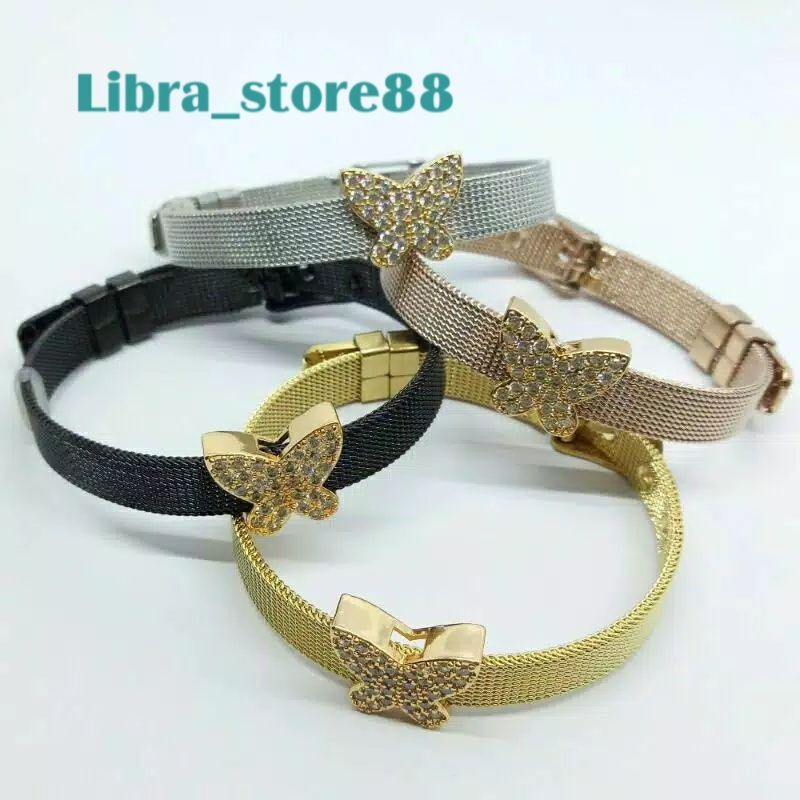 Gelang Titanium Liontin Kupukupu