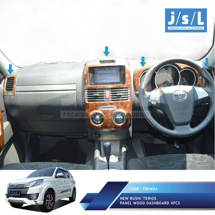 All New Rush Terios Panel Kayu Dashboard JSL Panel Wood Dashboard