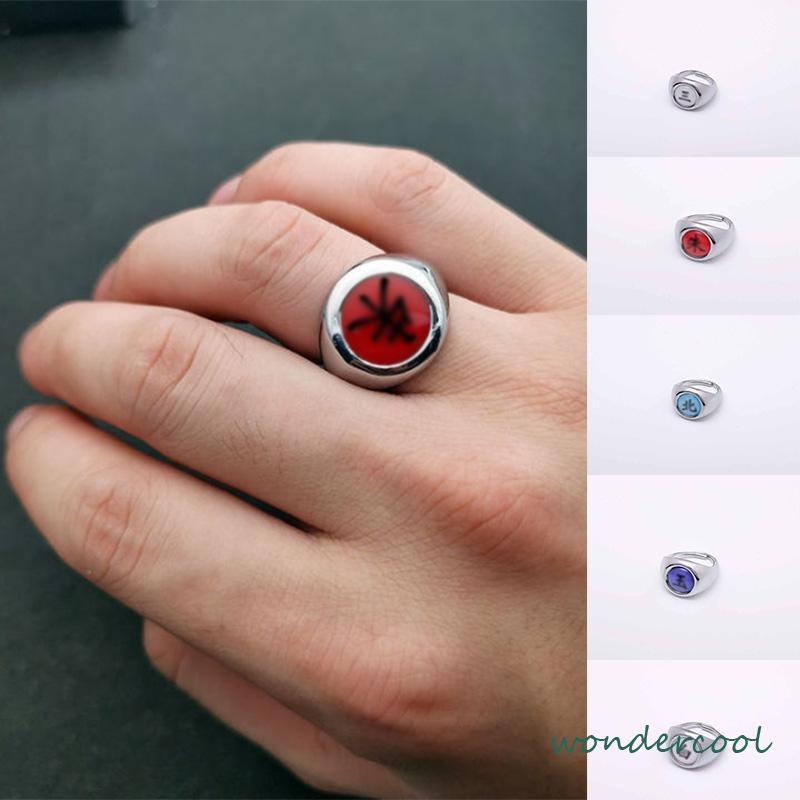 CINCIN IMPORT ANIME NARUTO ITACHI AKATSUKI ALL TEAM COSPLAY BISA DI ATUR SESUAI LINGKAR JARI-Won