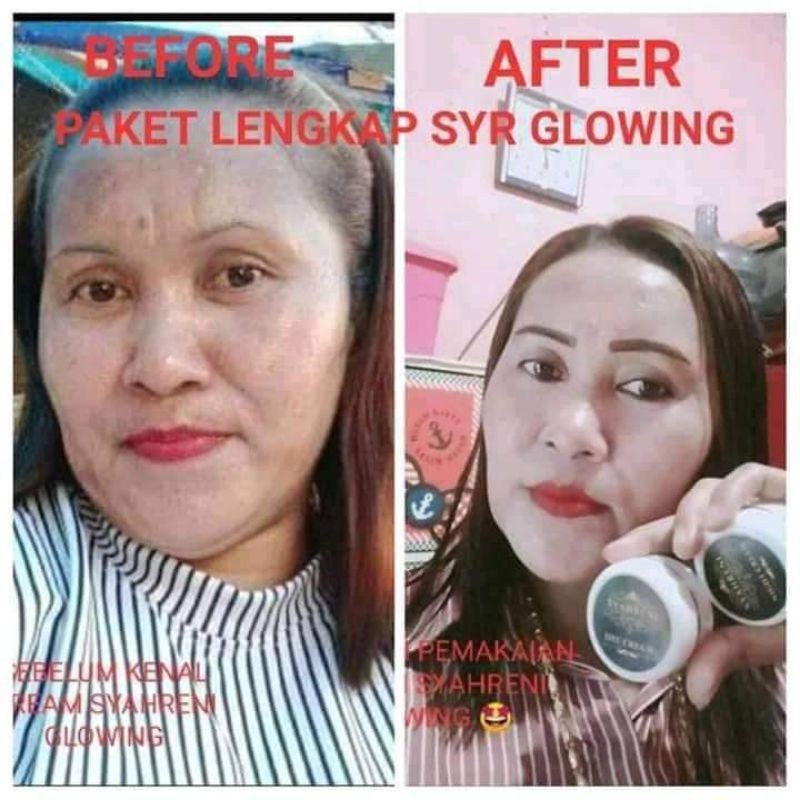 BISA COD BPOM Skincare Night cream syahreni glowing paket lengkap syr krim bedak malam ori syahraeni-3