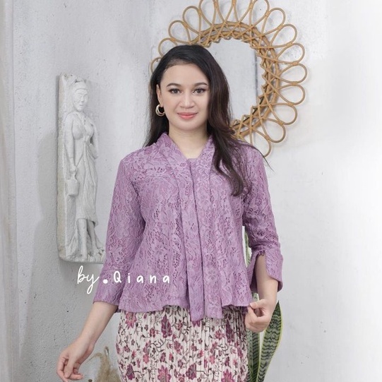 READY STOCK!!! Atasan kebaya floy brukat / kebaya kutubaru kartini / maroon / navy / abu / gold