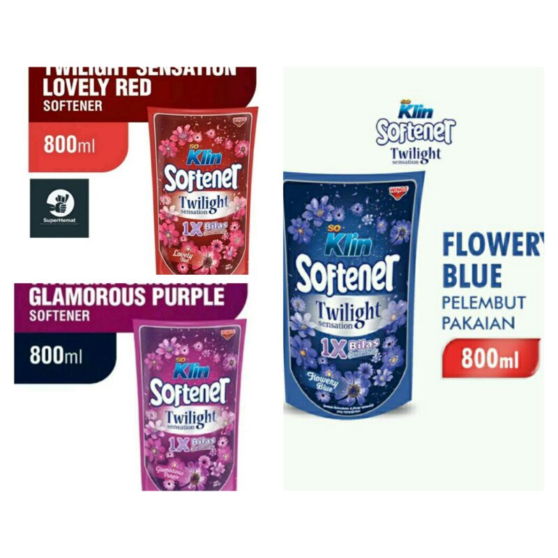 SoKlin Softener Twilight 1x Bilas Pelembut dan Pewangi Pakaian 800ml