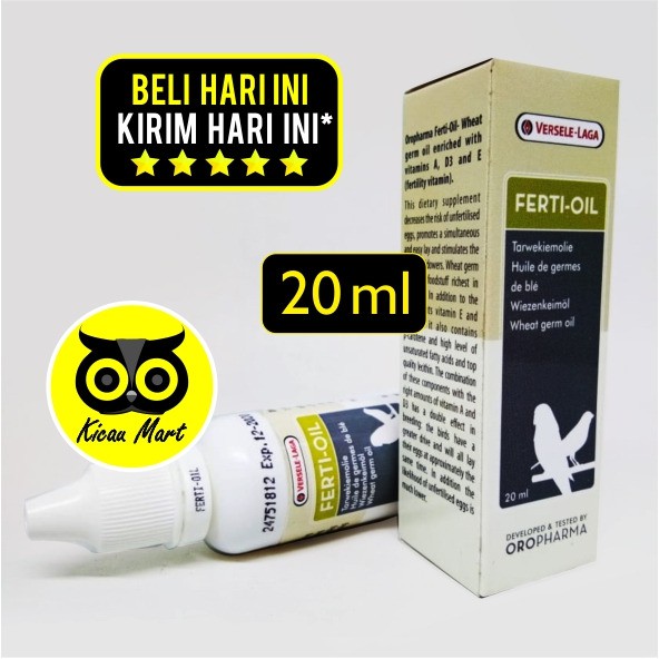 VITAMIN OBAT TERNAK BREEDING BURUNG MURAI LOVEBIRD KENARI KACER FERTI OIL 20 ML VERSELE LAGA FERTI20