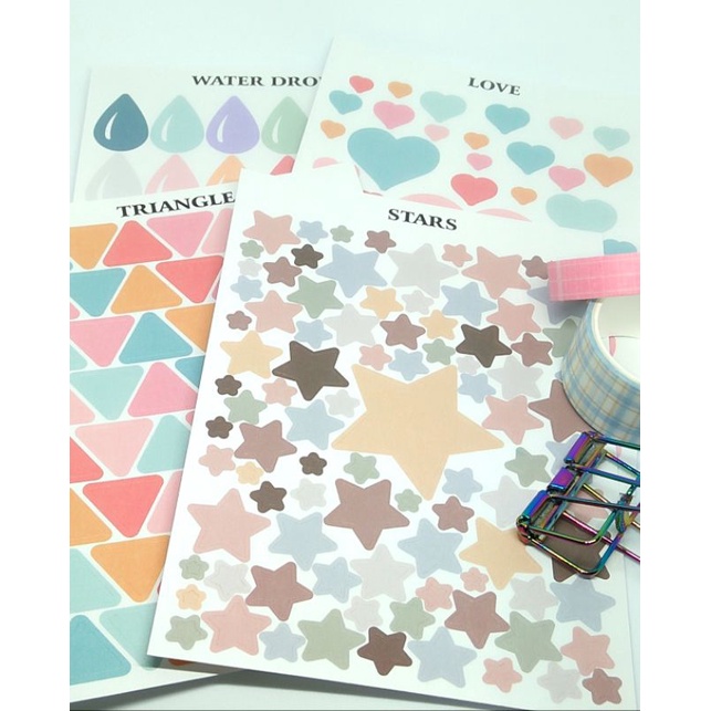 

Sticker jurnal lucu star water drop triangle love