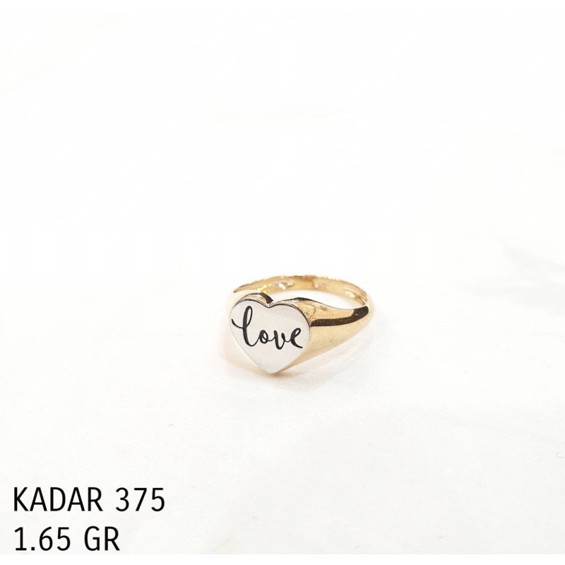 Cincin emas love wanita fashion kadar 375