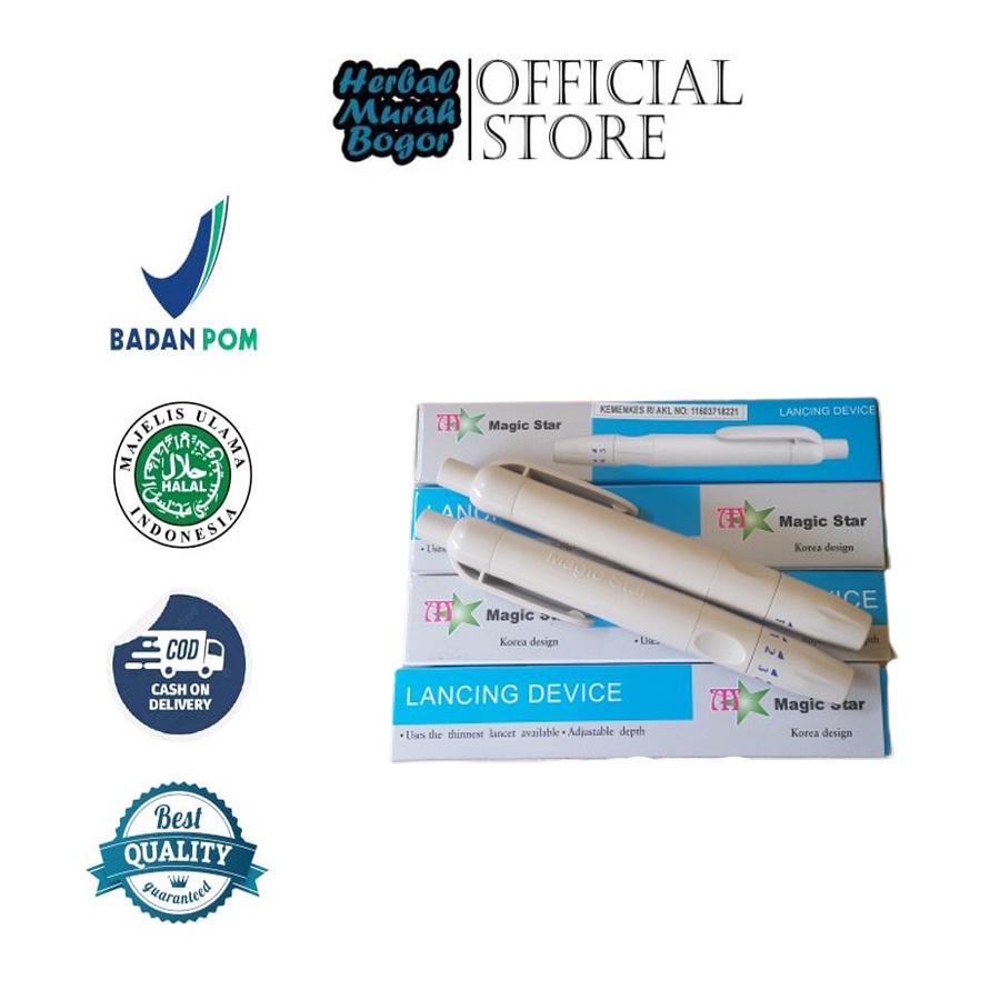 Lancing Device Original  / Pen Lancet / Pena Tembak Terapi Bekam Plastik Merk Magic Star