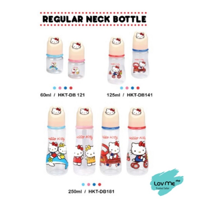 lov me❤️Lusty Bunny Botol Dot Reguler Susu Bayi Hello Kitty BPA Free 60ml 125ml 250ml |Hkt Db121 db141 db181