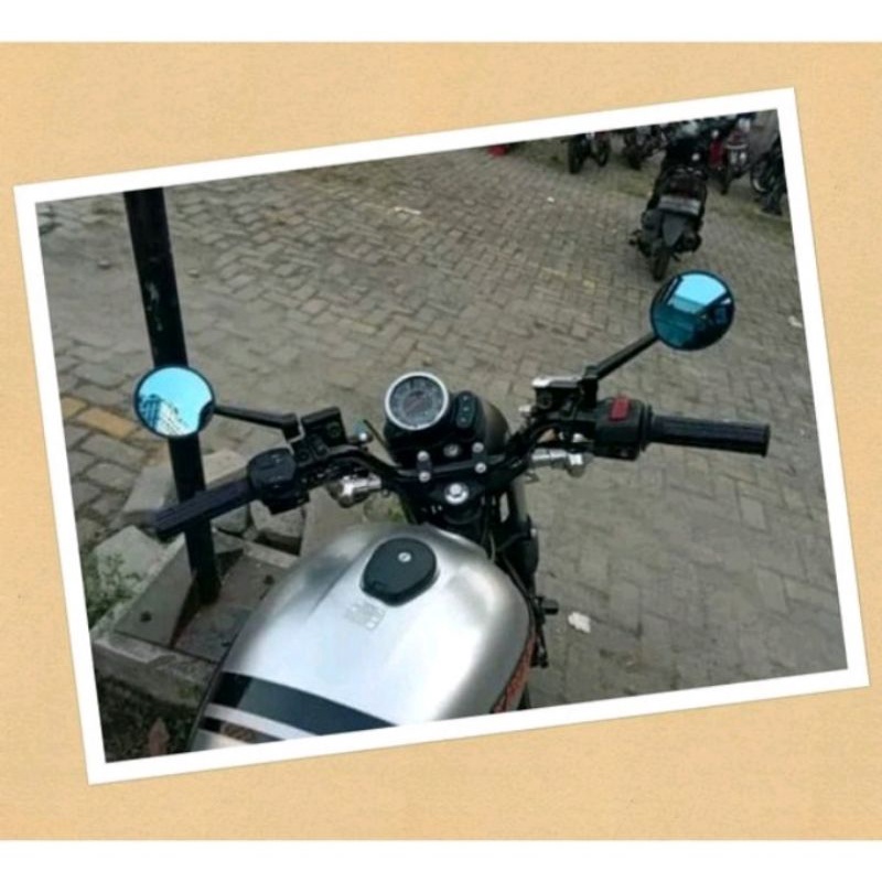 Spion bulat clasic full cnc - spion jokowi universal japstyle original Agv XSR Byson Sonic Scoopy Fazzio Dill Universal motor