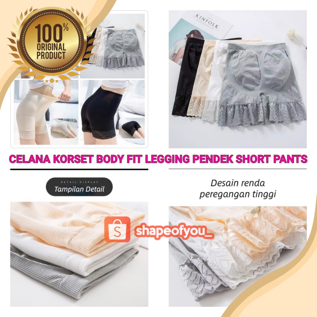 Korset Celana Pendek Pelangsing Pengecil Perut Buncit Hot Pants Wanita Body Fit Hotpants Murah Sexy