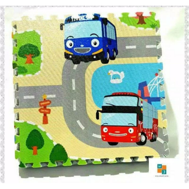 Mainan Edukasi Alas Bermain Anak Karpet Evamat Puzzle Gambar BUS  TAYO