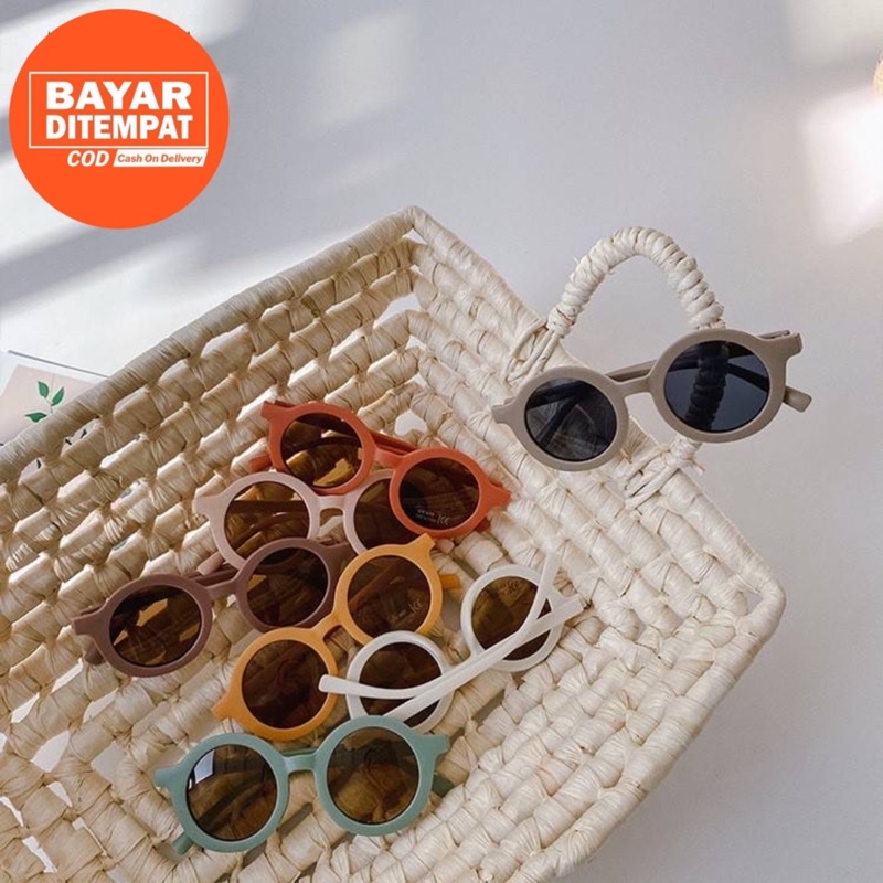 Kacamata Anak Bayi Laki Laki Perempuan Sunglassess Baby Bayi Kids Cute Anti UV Kacamata Gaya Anak Kacamata Bulat Ootd Fashion Anak