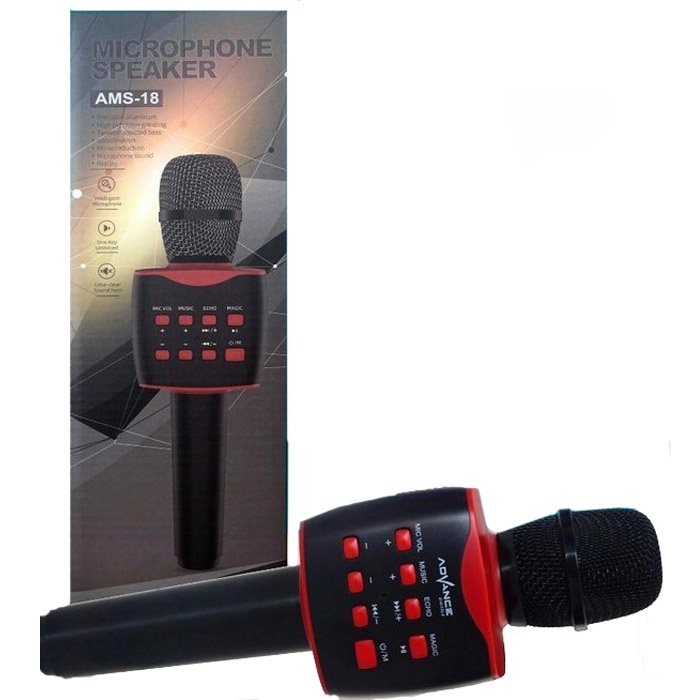 Advance Microphone Speaker Bluetooth Mic Karaoke AMS-18 AMS18