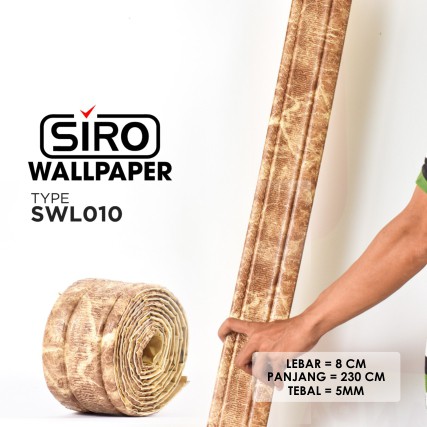 LIST FOAM WALL BORDER 3D LIS WALLPAPER BORDER STICKER WAINSCOATING-SWL010-MARMER COKLAT