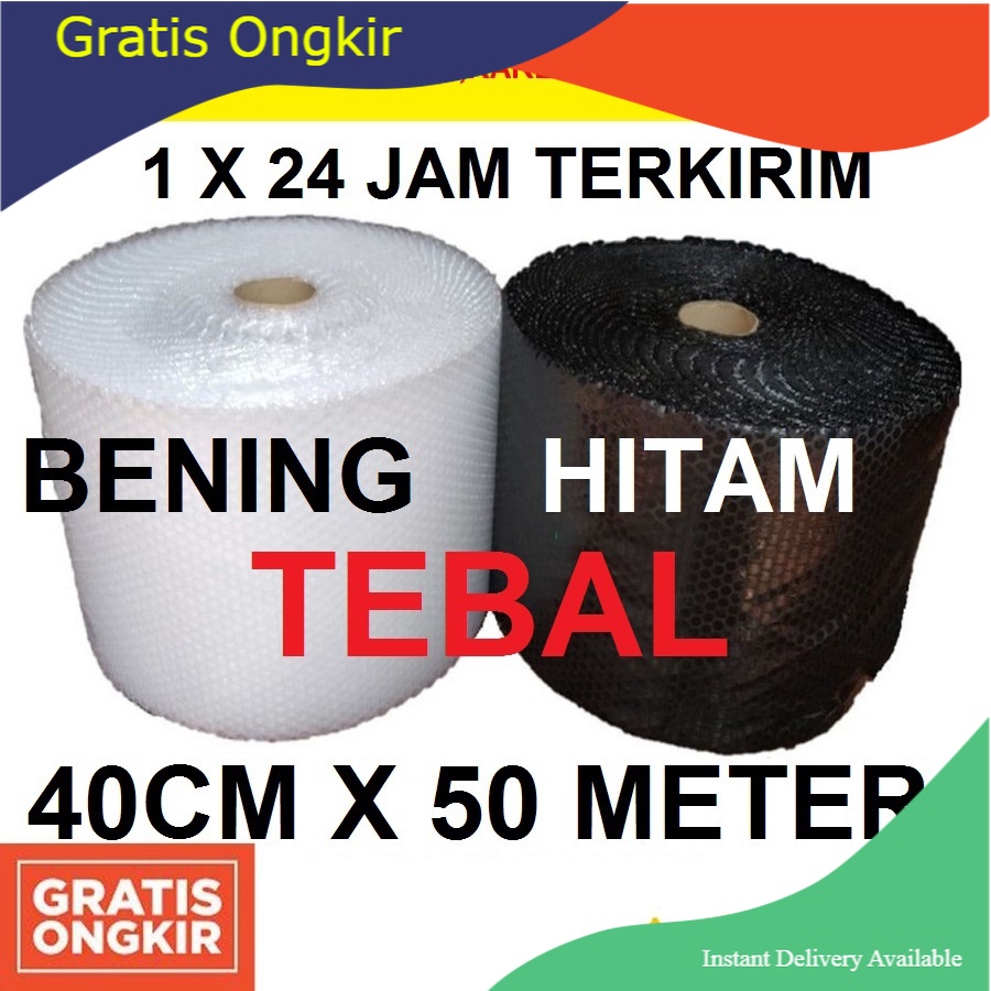 

BUBBLEWRAP MURAH HITAM/BENING 40CM X 50METER SURABAYA