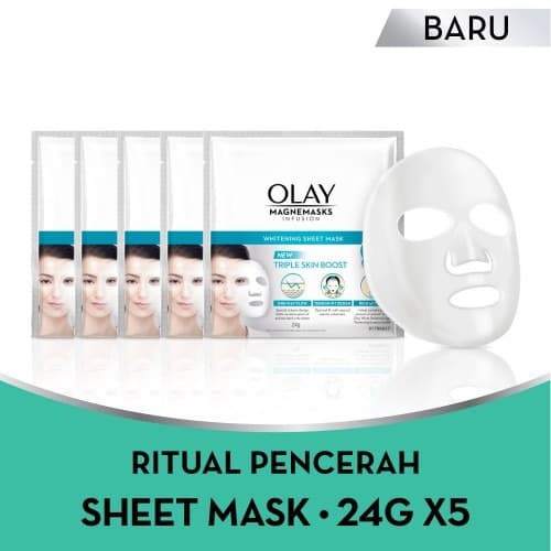 Olay White Radiance Sheet Mask 24 g (Paket Isi 5)
