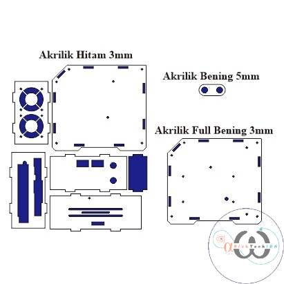 Design Casing/Case Akrilik STB HG680P + tp link TL-WR840N + Modem E5372