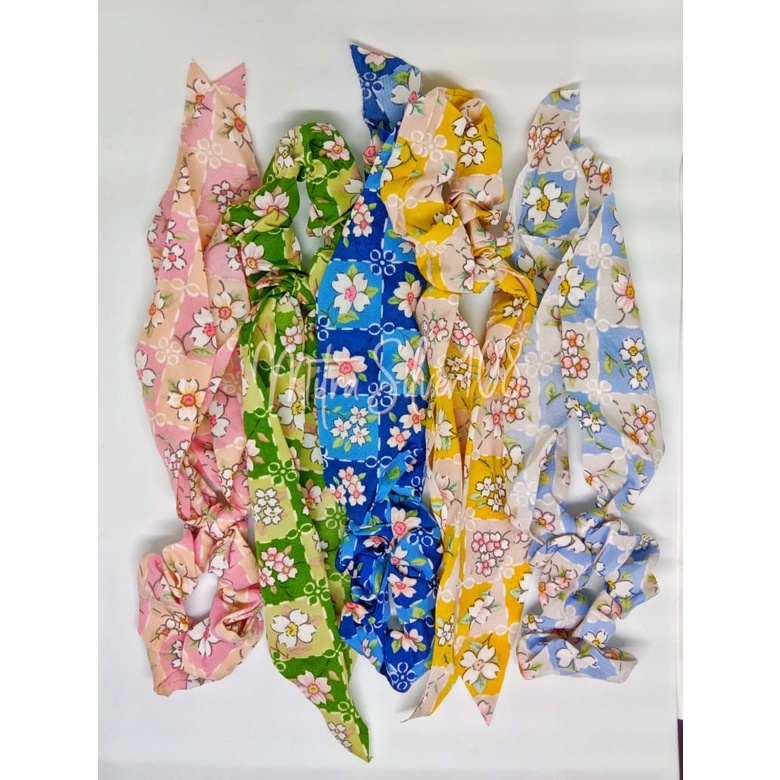 [MS108] KCR 01 - Ikat Rambut Pita Panjang Model Scraf Gaya Korea Aksesoris Fashion Wanita