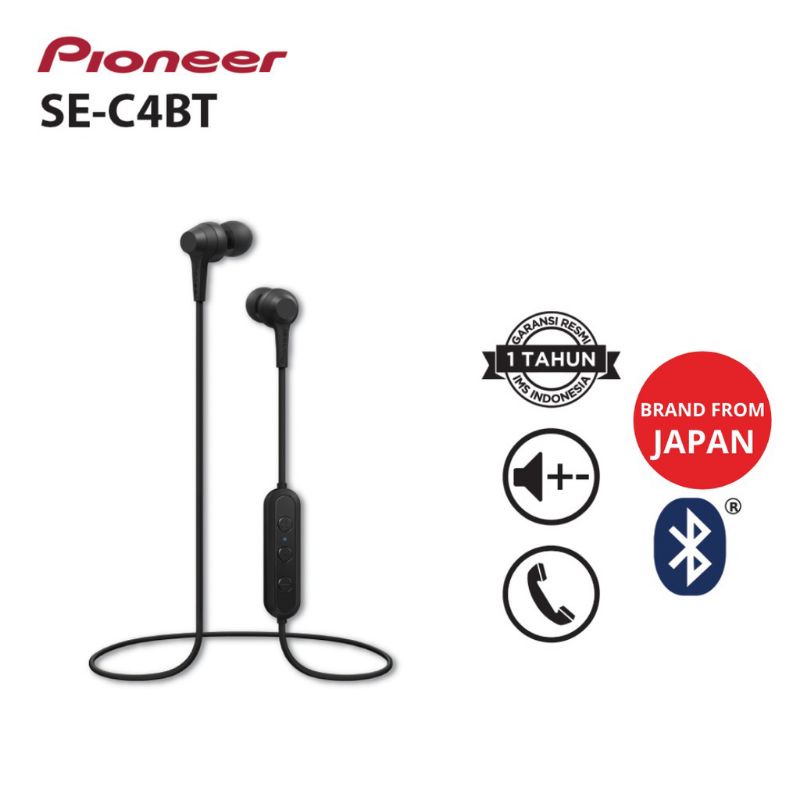 Pioneer SE-C4BT Earphone Bluetooth NEW Original