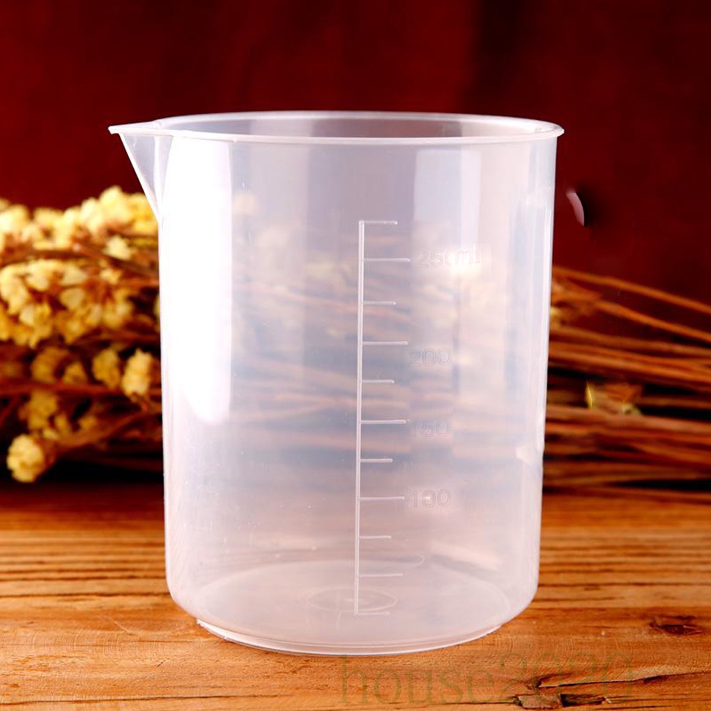 [HOUSE2020]Measuring Cup Plastic Scale Measure Jug Kitchen Measuring Container School Labor Beaker 250ML