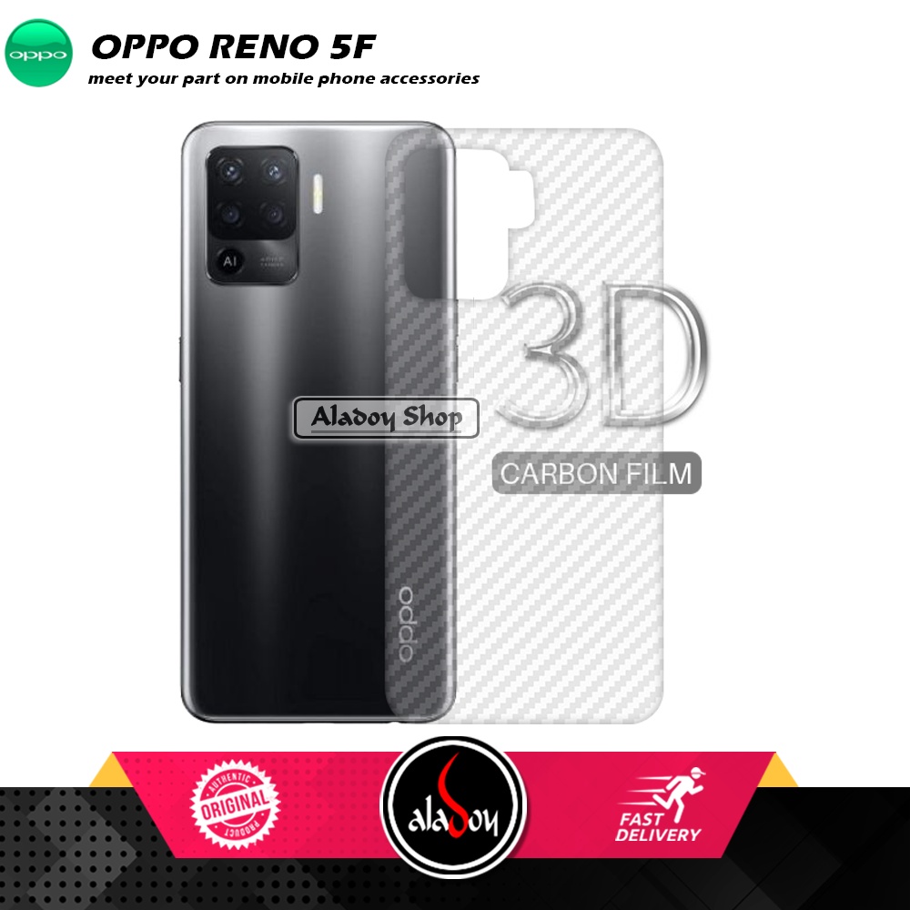 Case OPPO RENO 5F Armor Fushion Transparent Casing + Tempered Glass Full Layar dan Skin Carbon