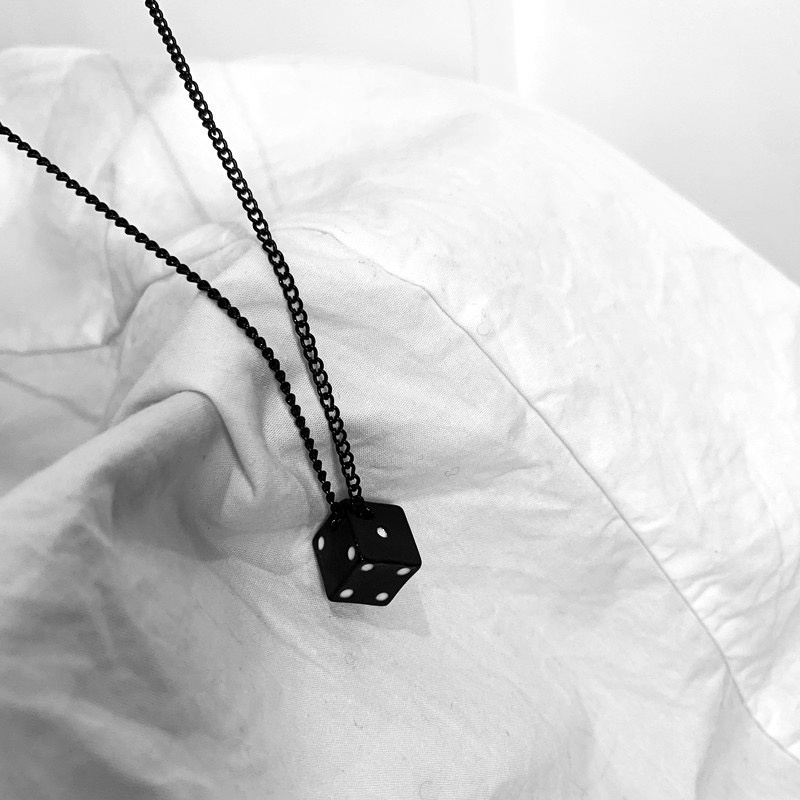 Dice Necklace Accessories Simple Pendant Trendy