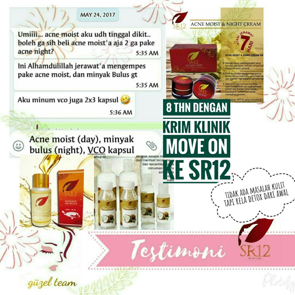 SR12 Acne Moist and Night Cream - Perawatan Jerawat Untuk Muka Wajah - SR12 Skincare - Skin Care