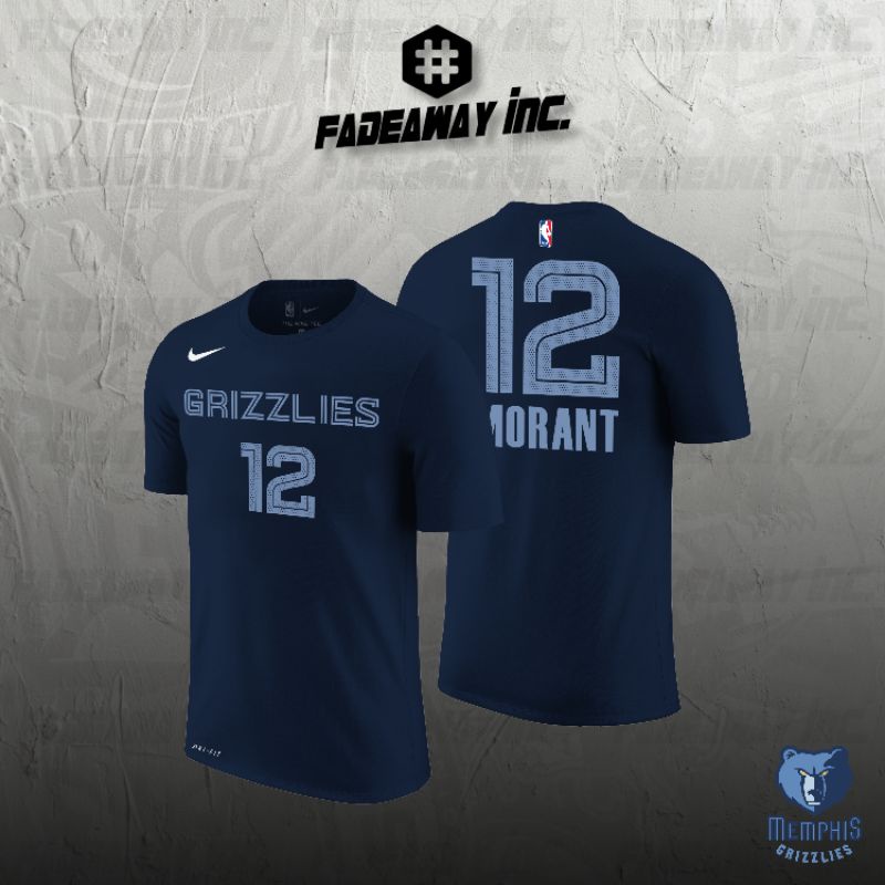 Tshirt - Baju Kaos Fashion Basket NBA Memphis Grizzlies Nomor 12 Ja Morant - Navy