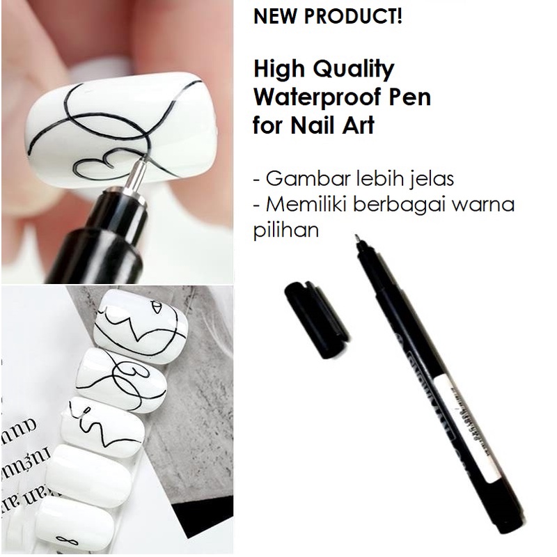 Nail Art Pen Pulpen Gambar Waterproof