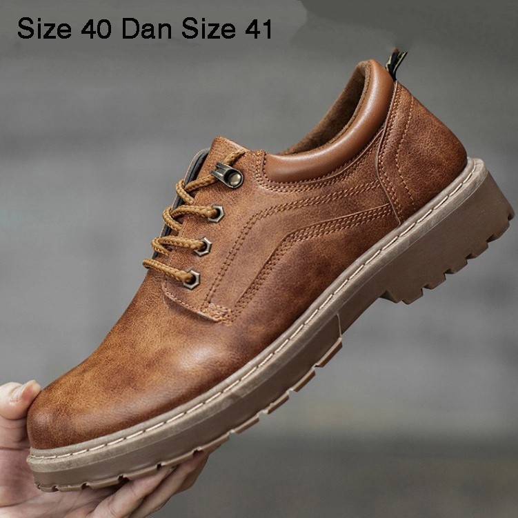 Mainland Sepatu Pria Kulit Pantofel Formal Cowok Kerja Kantor Men's Shoes Simple Santai MC401